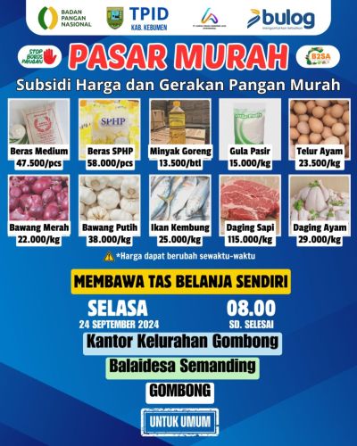 PASAR MURAH SUBSIDI HARGA DAN GERAKAN PANGAN MURAH